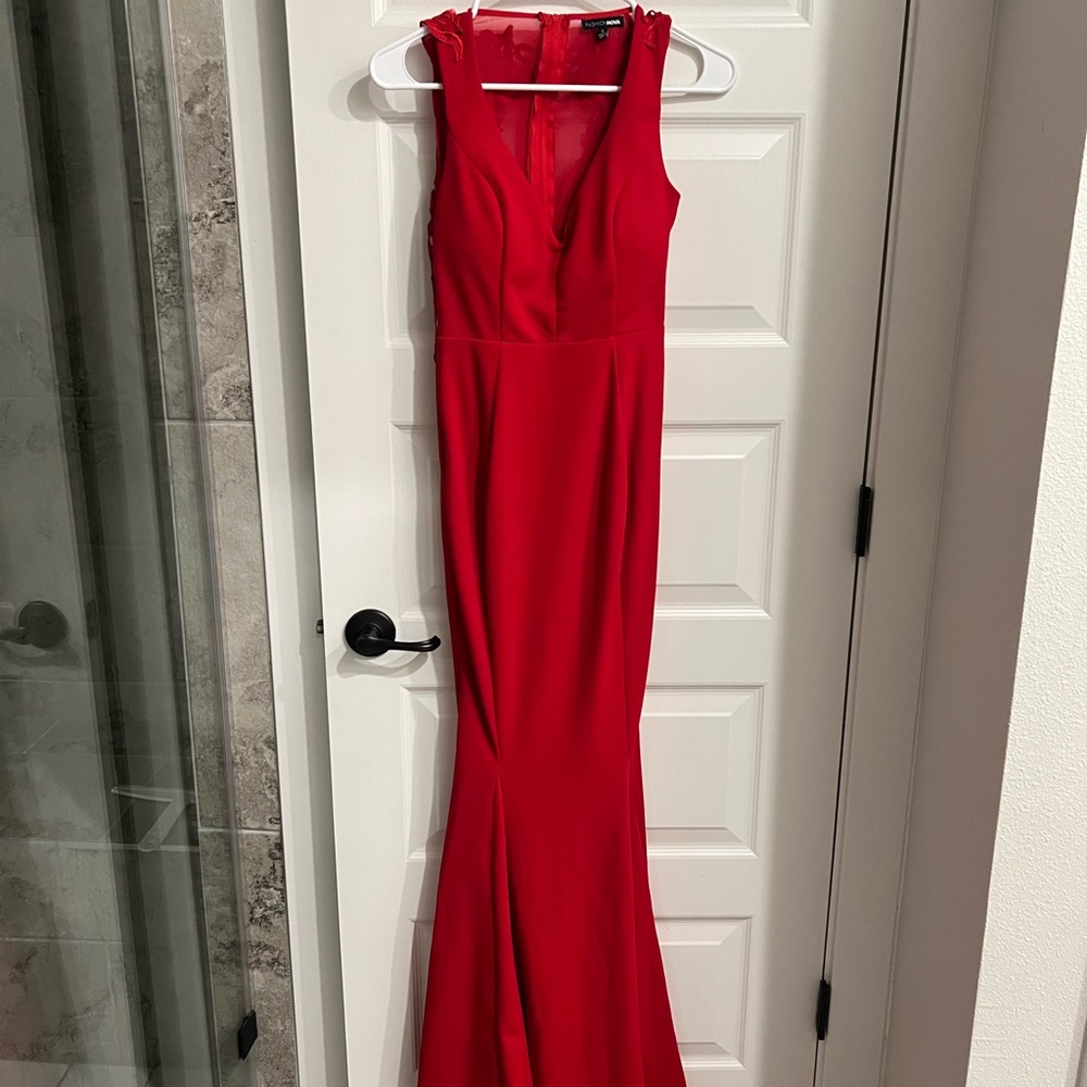 Long red dress